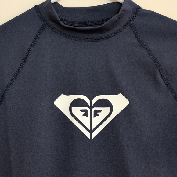 NWT Roxy Navy Rash Guard Long Sleeve with Logo Whole Hearted - Size S - Picture 3 of 9